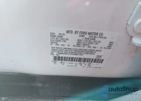 2023 Ford Explorer Limited from USA, damaged, VIN 1FMSK8FH7PGB67791